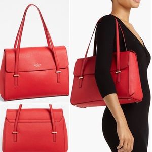 Kate Spade Red Saffiano Leather LG Luciana Bag